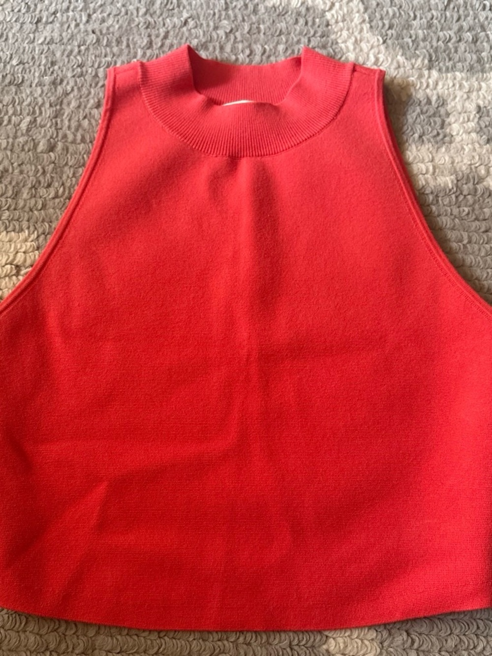 Sleeveless Mock Neck Tank Top in Vibrant Red